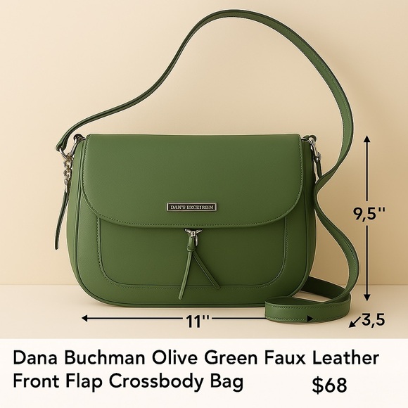 Dana Buchman Green Crossbody Bag - Picture 1 of 9